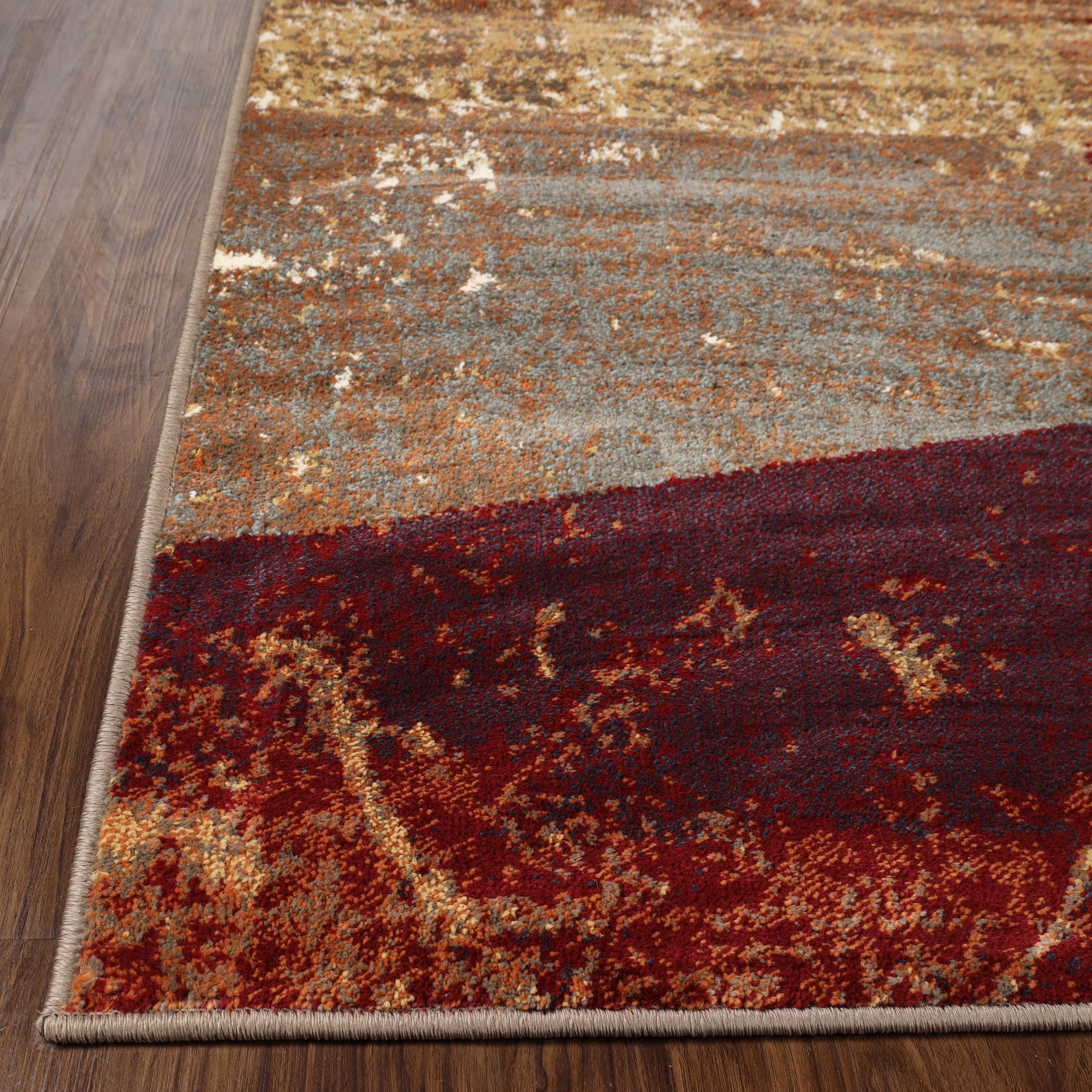 Superior Mabel Abstract Contemporary Indoor Area Rug or Runner  -Brown-Rust