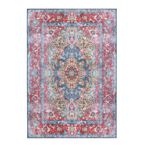 Tanager Rustic Medallion Non-Slip Washable Indoor Area Rug or Runner