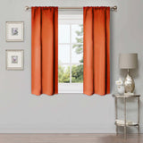 Solid Room Darkening Rod Pocket Blackout Curtain Panels, Set of 2