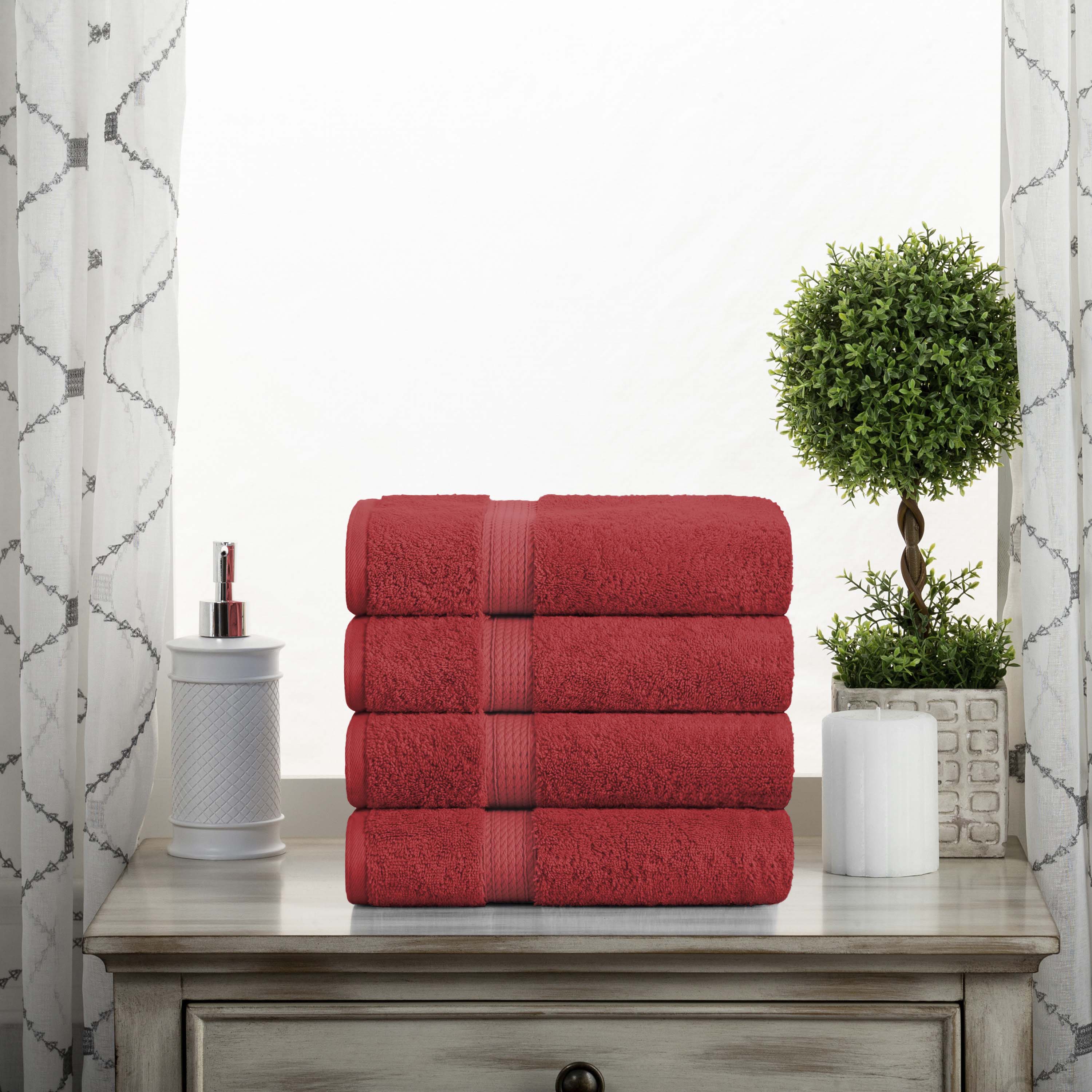 Madison Egyptian Cotton Plush Thick Absorbent Hand Towel Set of 4 - Egyptian Cotton Hand Towel by Superior Brand