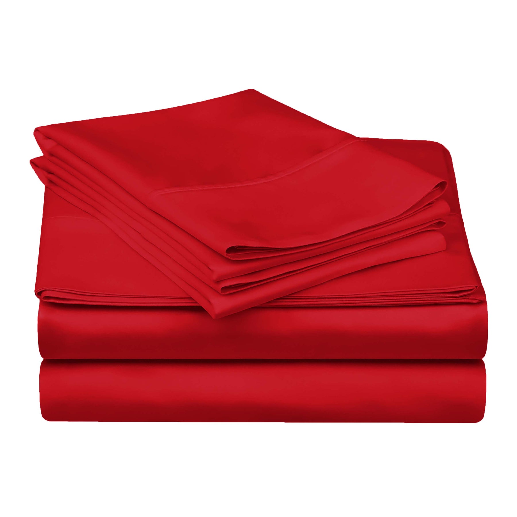 Egyptian Cotton 300 Thread Count Solid Deep Pocket Sheet Set - Red