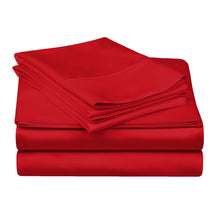 Superior Egyptian Cotton 300 Thread Count Solid Deep Pocket Bed Sheet Set - Red