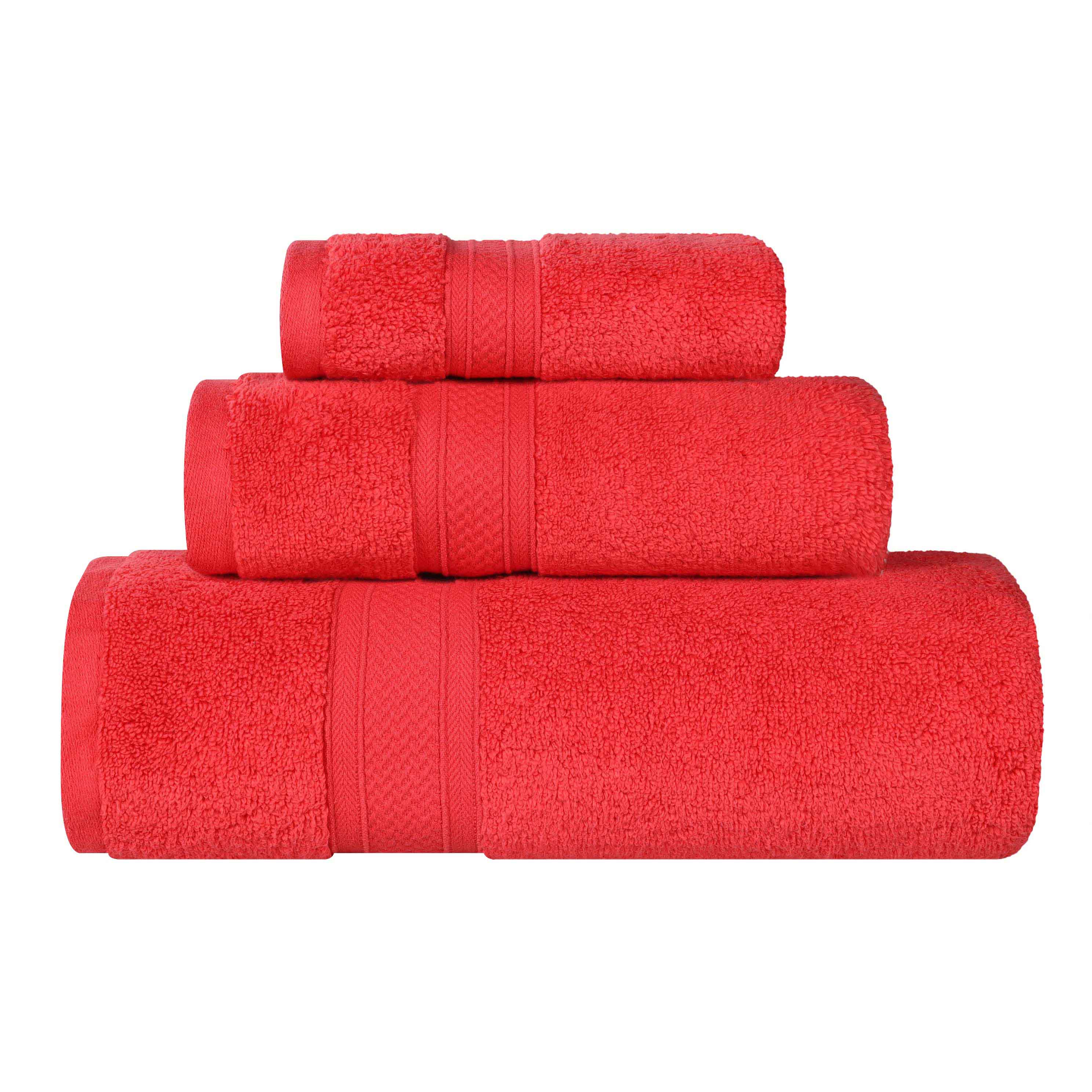 Chevron Zero Twist Solid Soft Absorbent Cotton 3 Piece Towel Set - Towel Set by Superior Brand