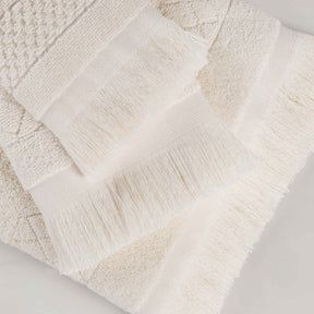 Rolla Cotton Geometric Jacquard Plush Absorbent Bath Sheet - Ivory
