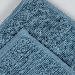 Roma Cotton Ribbed Textured Soft Absorbent 12 Piece Assorted Towel Set - Deep Blue