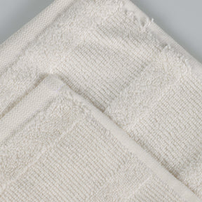 Roma Cotton Ribbed Textured Soft Absorbent 12 Piece Assorted Towel Set - Ivory