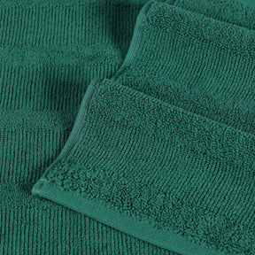 Roma Cotton Ribbed Textured Soft Face Towels/ Washcloths - Evergreen