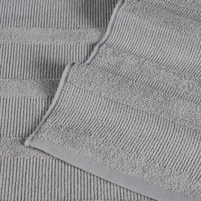 Roma Cotton Ribbed Textured Soft Face Towels/ Washcloths - Silver