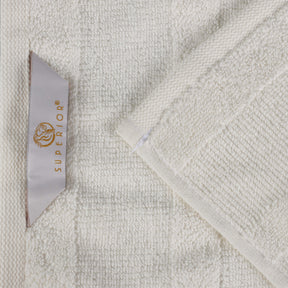 Roma Cotton Ribbed Textured Soft Highly Absorbent Bath Towel - Ivory