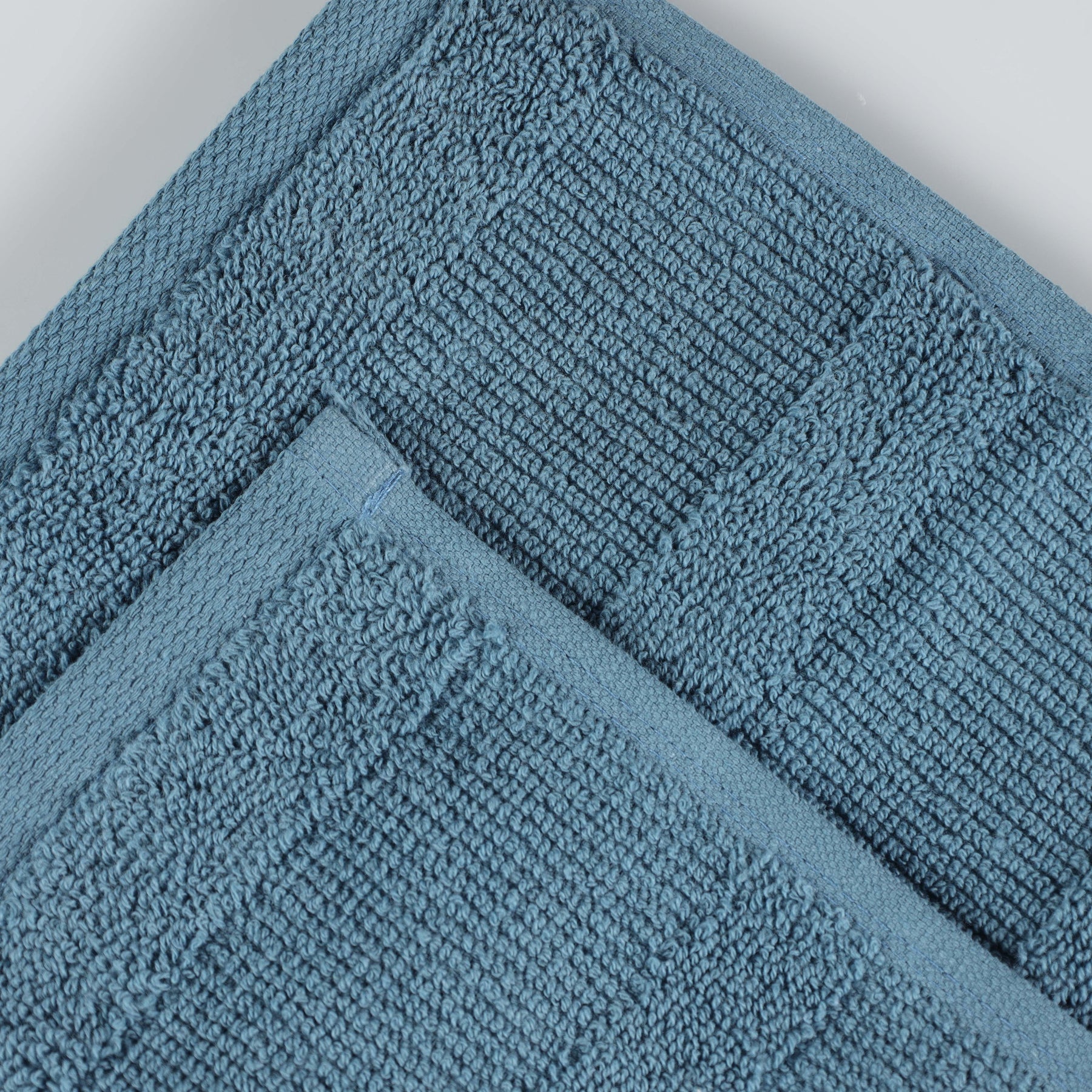Roma Cotton Ribbed Textured Soft Highly Absorbent Hand Towel - Denim Blue