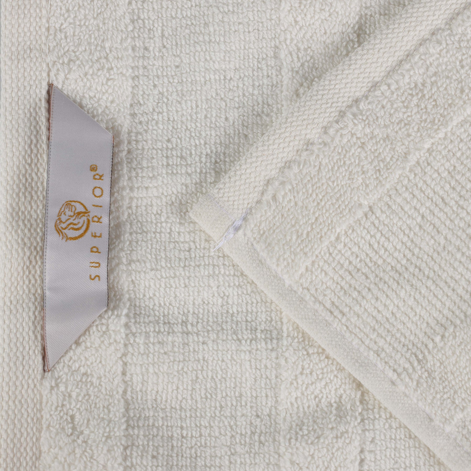 Roma Cotton Ribbed Textured Soft Highly Absorbent Hand Towel - Ivory
