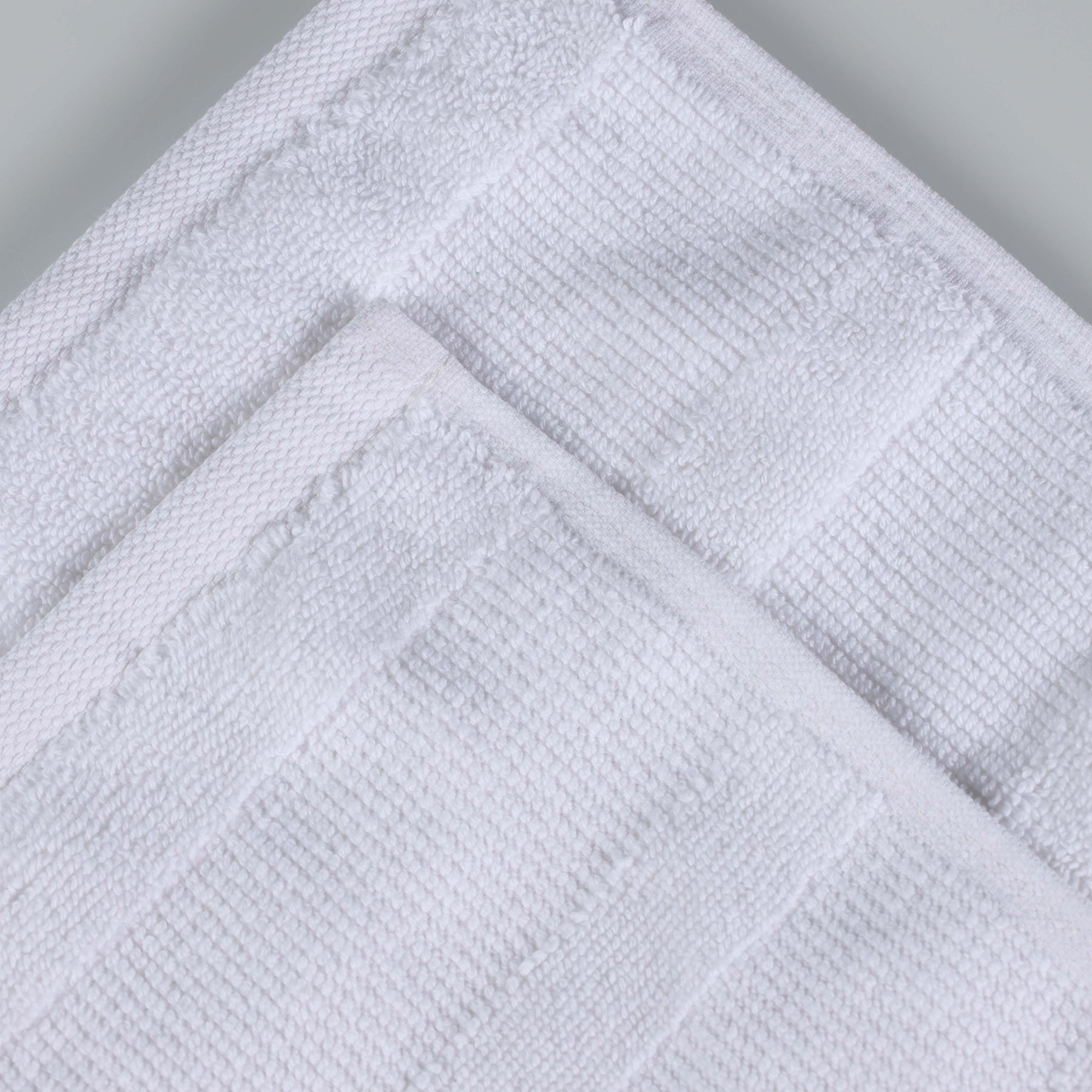 Roma Cotton Ribbed Textured Soft Highly Absorbent Hand Towel - White