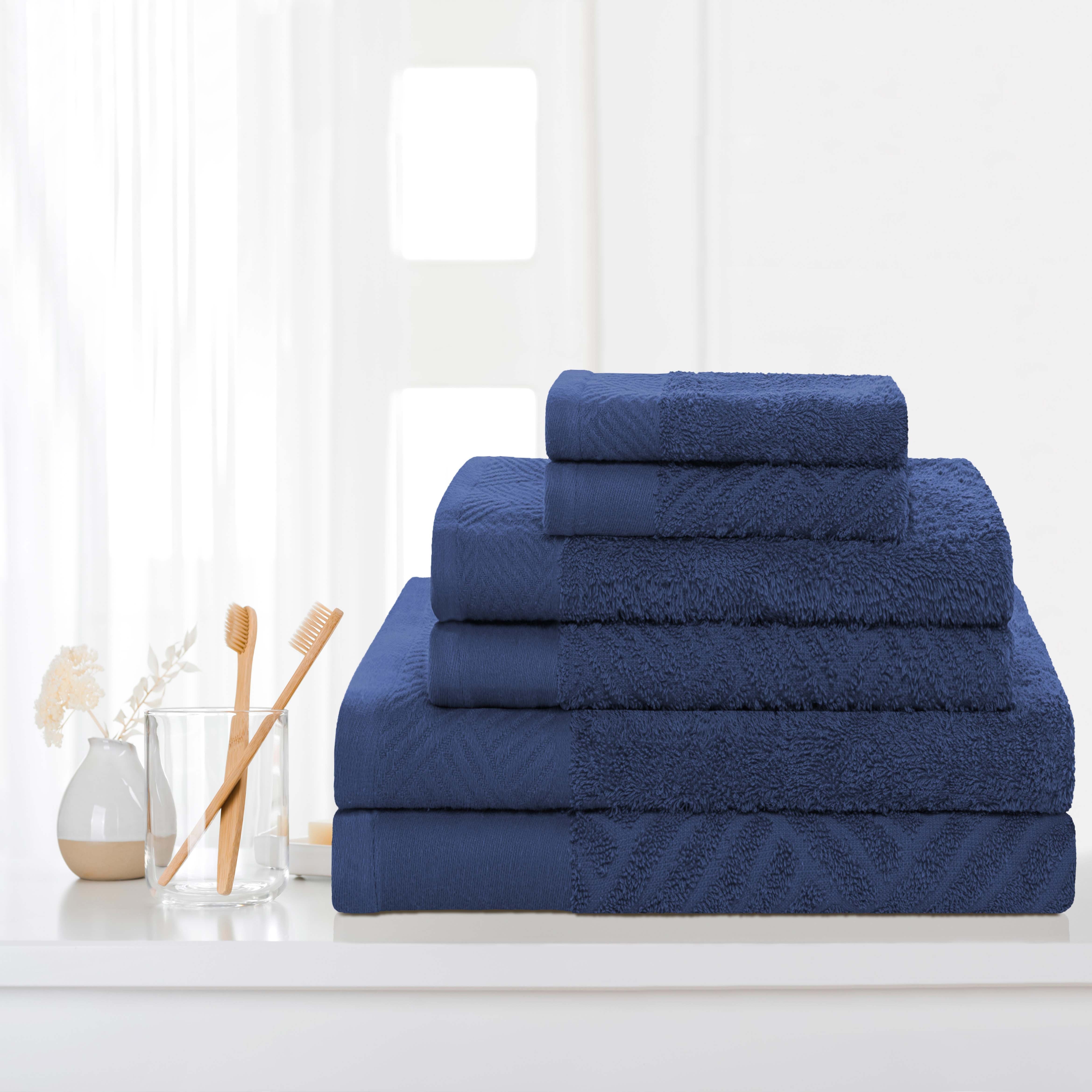 Egyptian Cotton Basketweave Towel Set 6 Piece - Egyptian Cotton Towel Set by Superior Brand