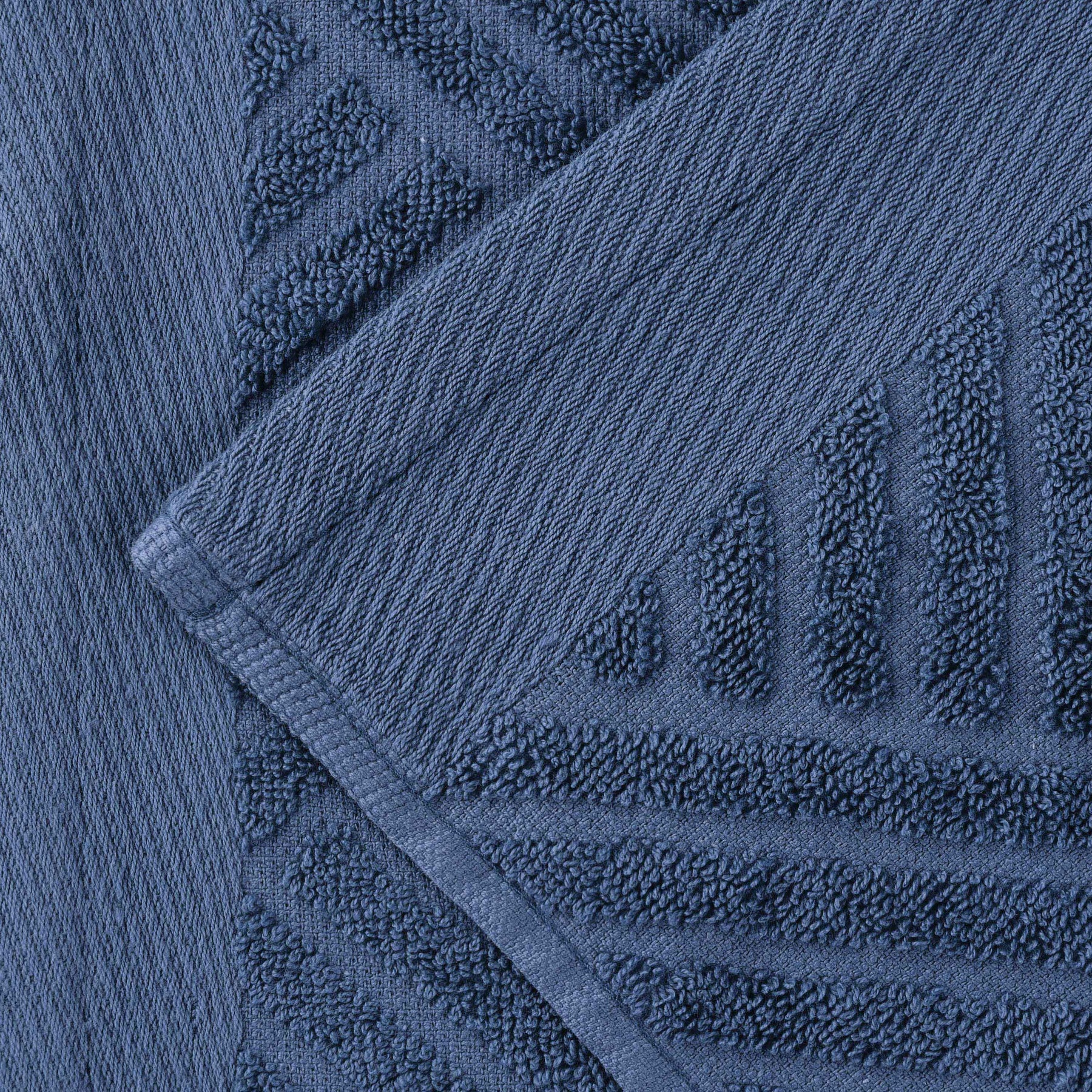 Basketweave Egyptian Cotton Jacquard 3 Piece Assorted Towel Set - RoyalBlue