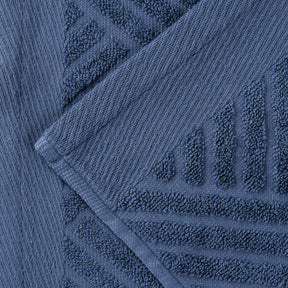 Basketweave Egyptian Cotton Jacquard 3 Piece Assorted Towel Set - RoyalBlue