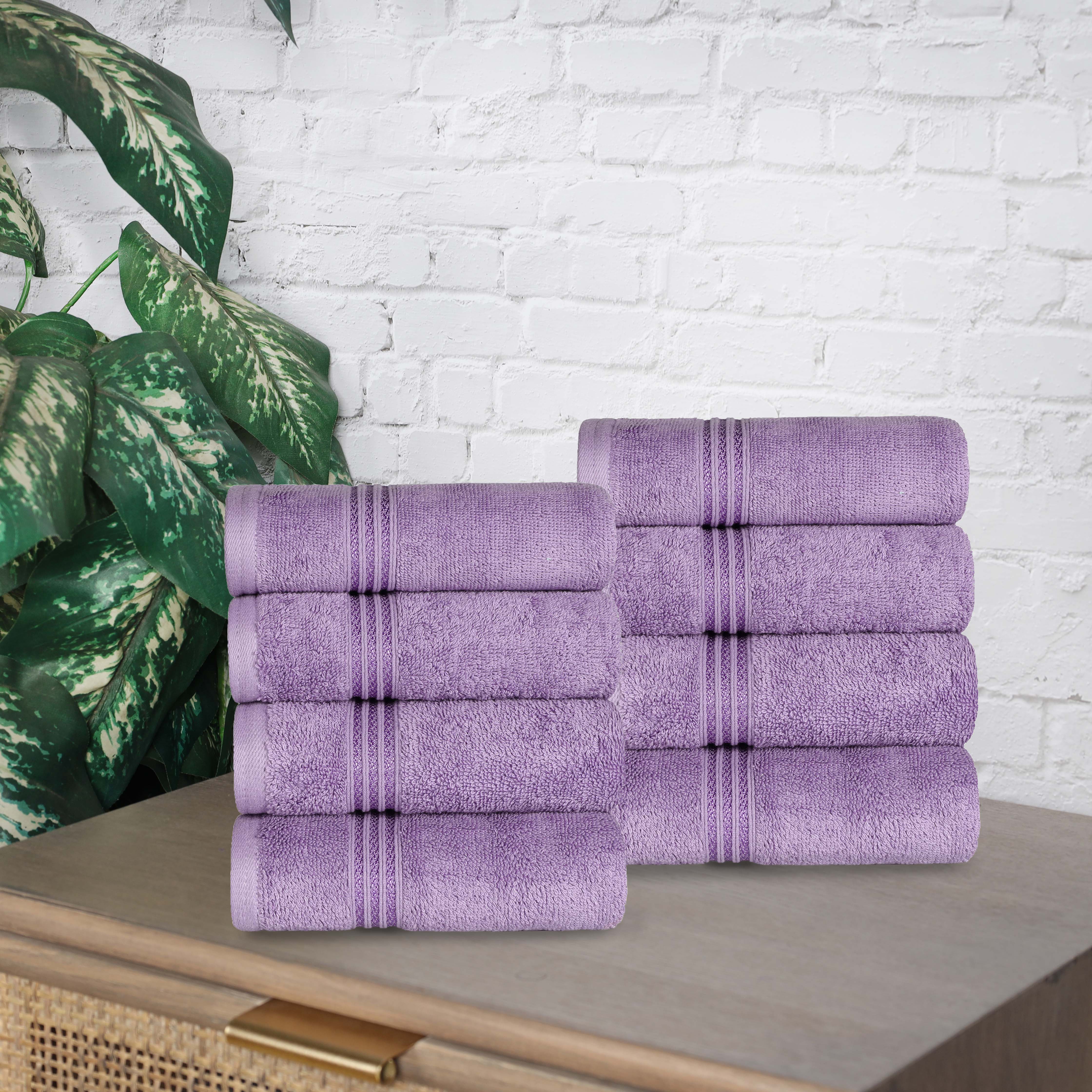 Heritage Egyptian Cotton Plush Thick Absorbent Hand Towel Set of 8 - Egyptian Cotton Hand Towel by Superior
