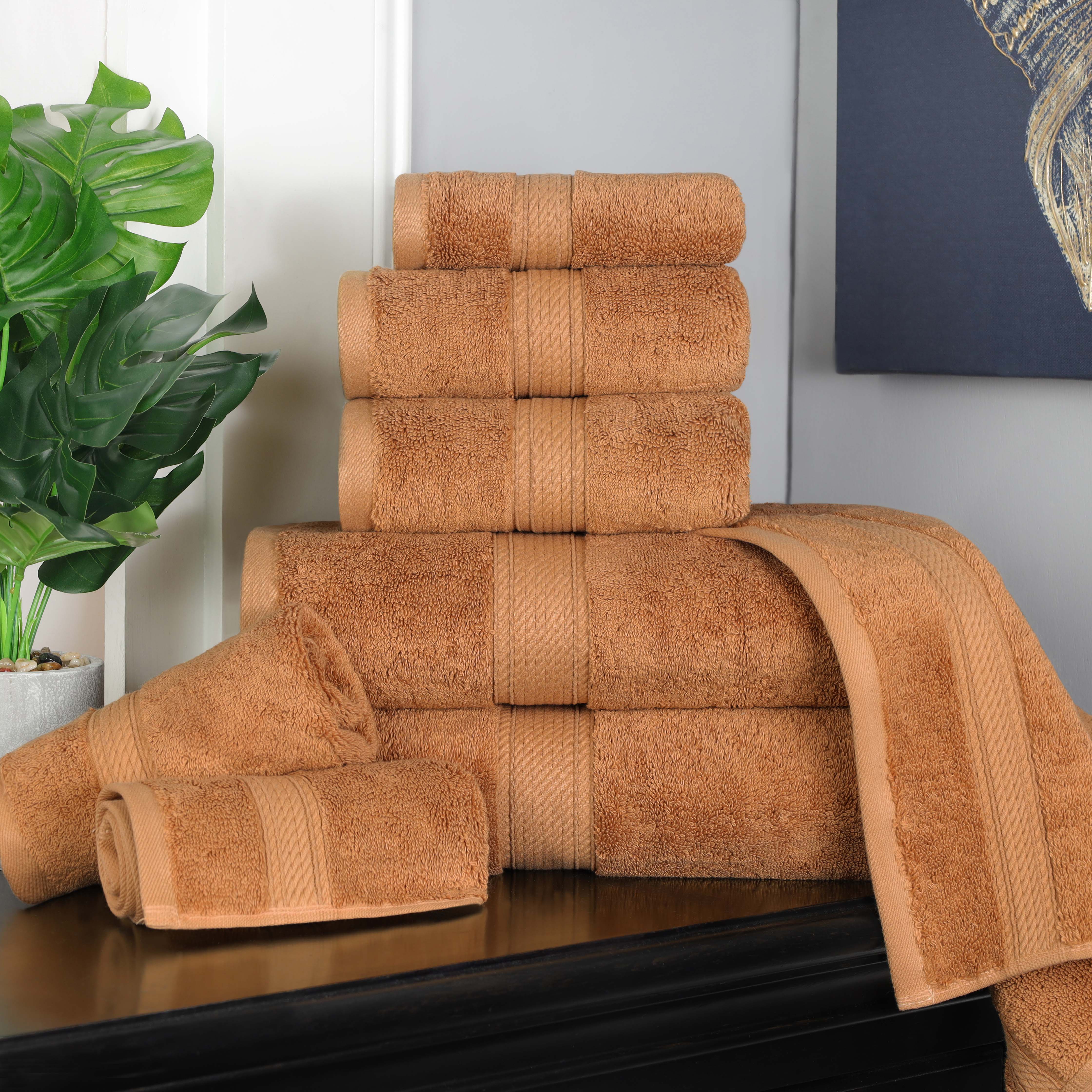Madison Egyptian Cotton Plush Heavyweight 8 Piece Towel Set - Egyptian Cotton Towel Set by Superior Brand