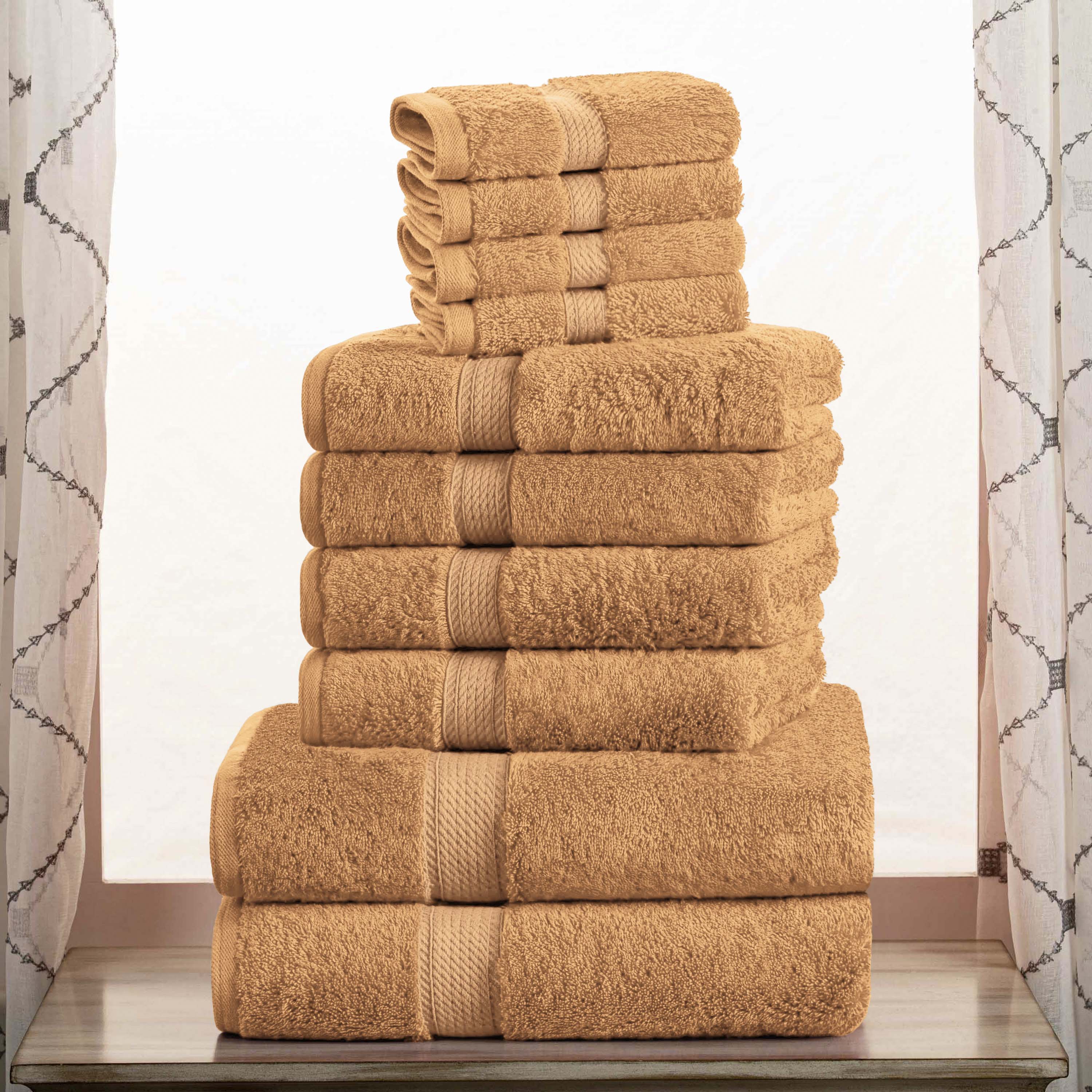 Madison Egyptian Cotton Pile Plush Heavyweight 10 Piece Towel Set - Egyptian Cotton Towel Set by Superior