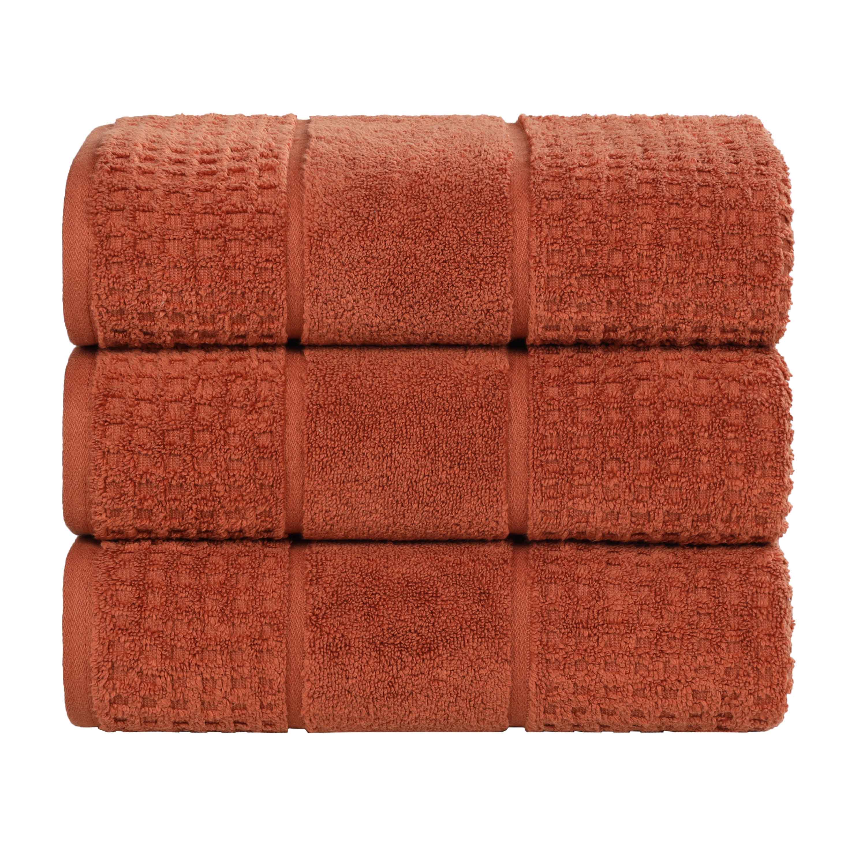 Napa Zero Twist Cotton Solid Waffle Honeycomb Bath Towel Set of 3 - Bath Towel by Superior