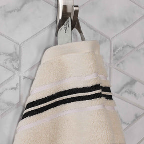 Sadie Zero Twist Cotton Floral Solid & Jacquard Face Towel - Ivory