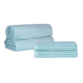 Superior Soho Ribbed Textured Cotton Ultra-Absorbent Bath Sheet & Bath Towel Set