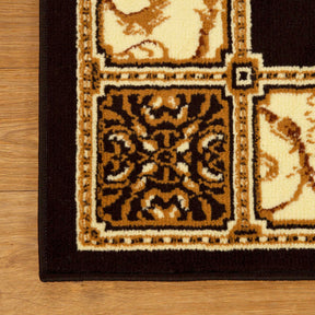 Superior Elegant Medallion Oriental Medallion Traditional Power-Loomed Indoor Area Rug - Coffee