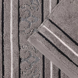 Sadie Zero Twist Cotton Elegant Floral Motif Absorbent Jacquard 6 Piece Towel Set