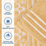 Sadie Zero Twist Cotton Elegant Floral Motif Absorbent Jacquard 6 Piece Towel Set