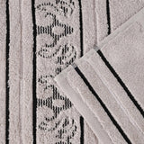 Sadie Zero Twist Cotton Elegant Floral Motif Absorbent Jacquard 6 Piece Towel Set