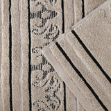 Sadie Zero Twist Cotton Elegant Floral Motif Absorbent Jacquard 6 Piece Towel Set