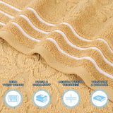 Sadie Zero Twist Cotton Elegant Floral Motif Absorbent Jacquard 6 Piece Towel Set