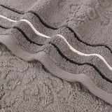 Sadie Zero Twist Cotton Elegant Floral Motif Absorbent Jacquard 6 Piece Towel Set