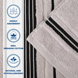 Sadie Zero Twist Cotton Absorbent Solid 6 Piece Towel Set