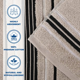 Sadie Zero Twist Cotton Absorbent Solid 6 Piece Towel Set