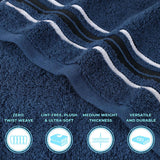 Sadie Zero Twist Cotton Absorbent Solid 6 Piece Towel Set