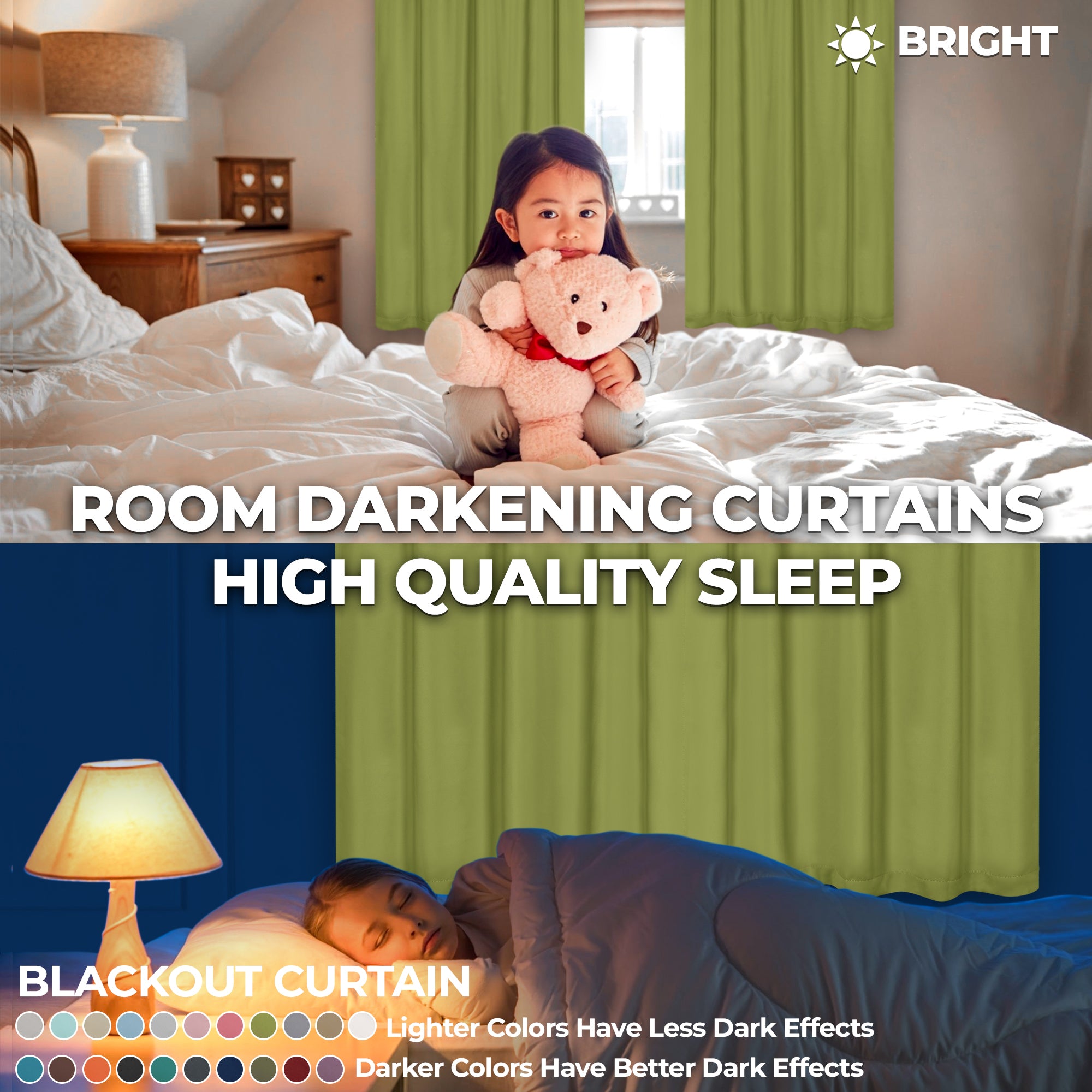 Solid Room Darkening Rod Pocket Blackout Curtain Panels, Set of 2 - Blackout Curtains by Superior