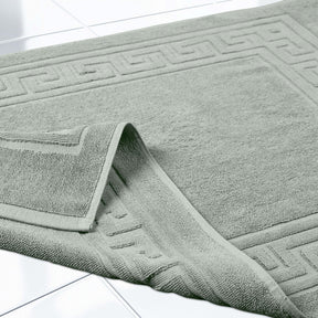 100% Cotton Highly-Absorbent Greek Key Border Solid 2-Piece Bath Mat Set - Sage