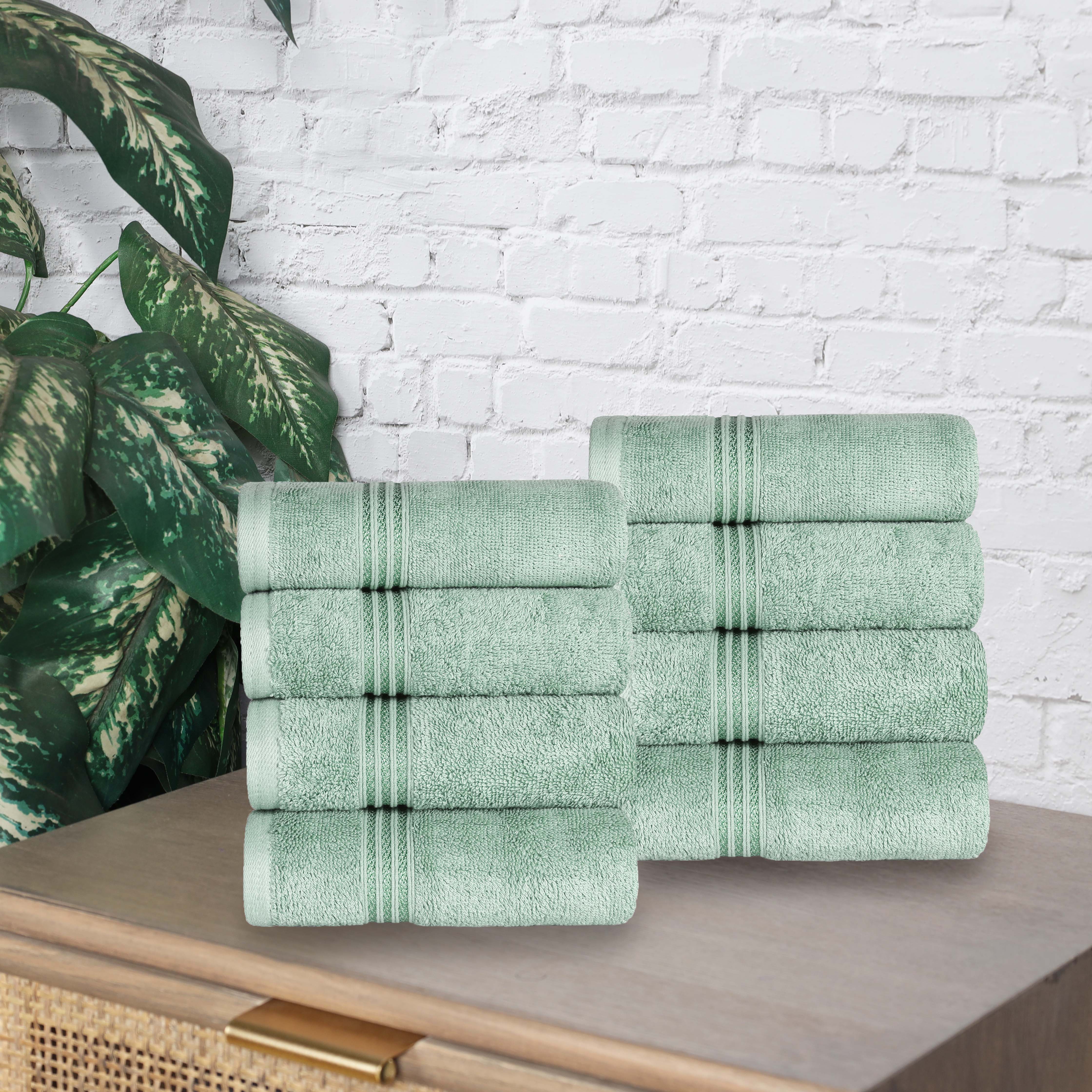 Heritage Egyptian Cotton Plush Thick Absorbent Hand Towel Set of 8 - Egyptian Cotton Hand Towel by Superior