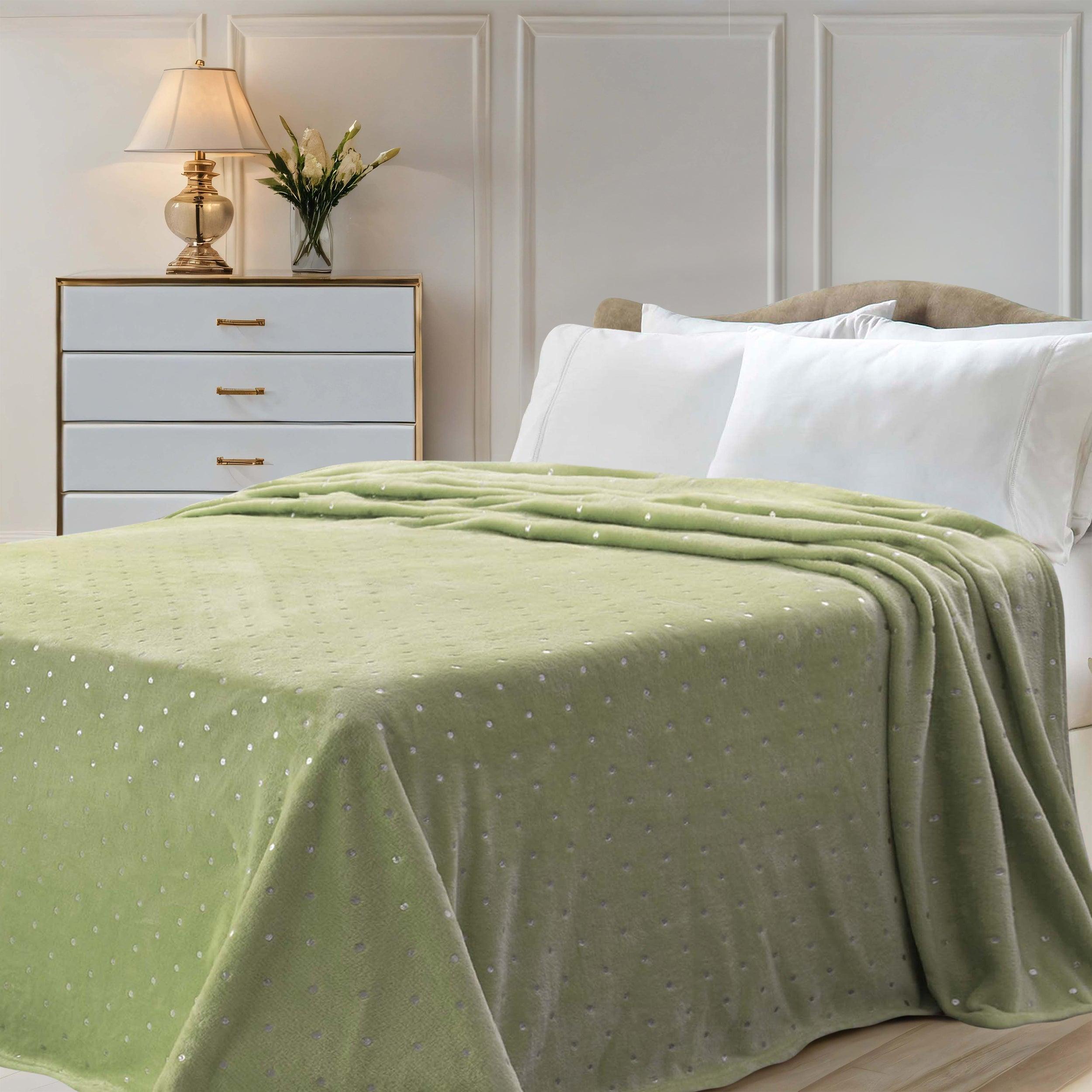 Fleece Plush Medium Weight Fluffy Soft Decorative Polka Dot Blanket - Blanket by Superior Brand