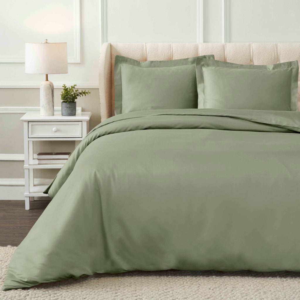 1200 Thread Count Egyptian Cotton Solid Duvet Cover Set - Egyptian Cotton Duvet Cover Set by Superior Brand