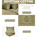 Egyptian Cotton 400 Thread Count Solid Luxury Duvet Cover Set - Egyptian Cotton Duvet Cover Set by Superior Brand