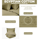 Egyptian Cotton 400 Thread Count Solid Luxury Duvet Cover Set - Egyptian Cotton Duvet Cover Set by Superior Brand