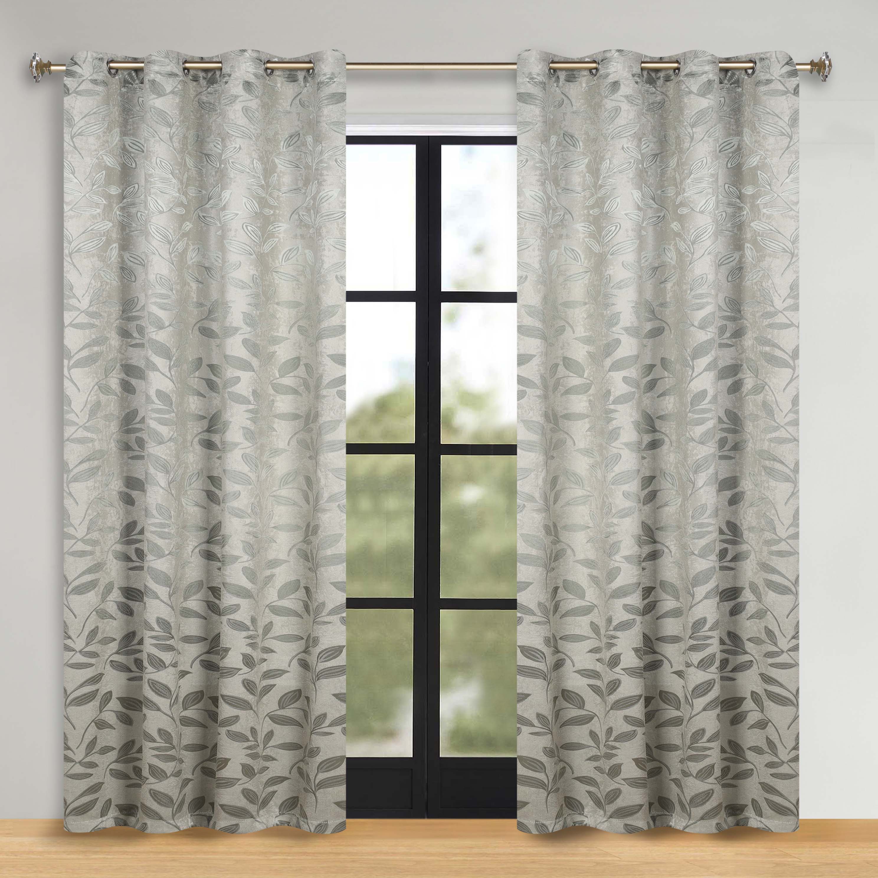Leaves Room Darkening Washable Blackout Curtain Panels, Set of 2 - Blackout Curtains by Superior