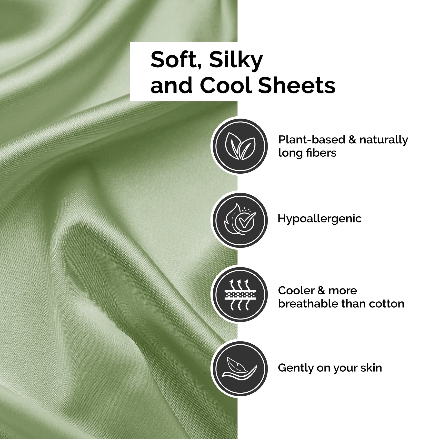 300 Thread Count Rayon From Bamboo Solid Deep Pocket Sheet Set - Sage