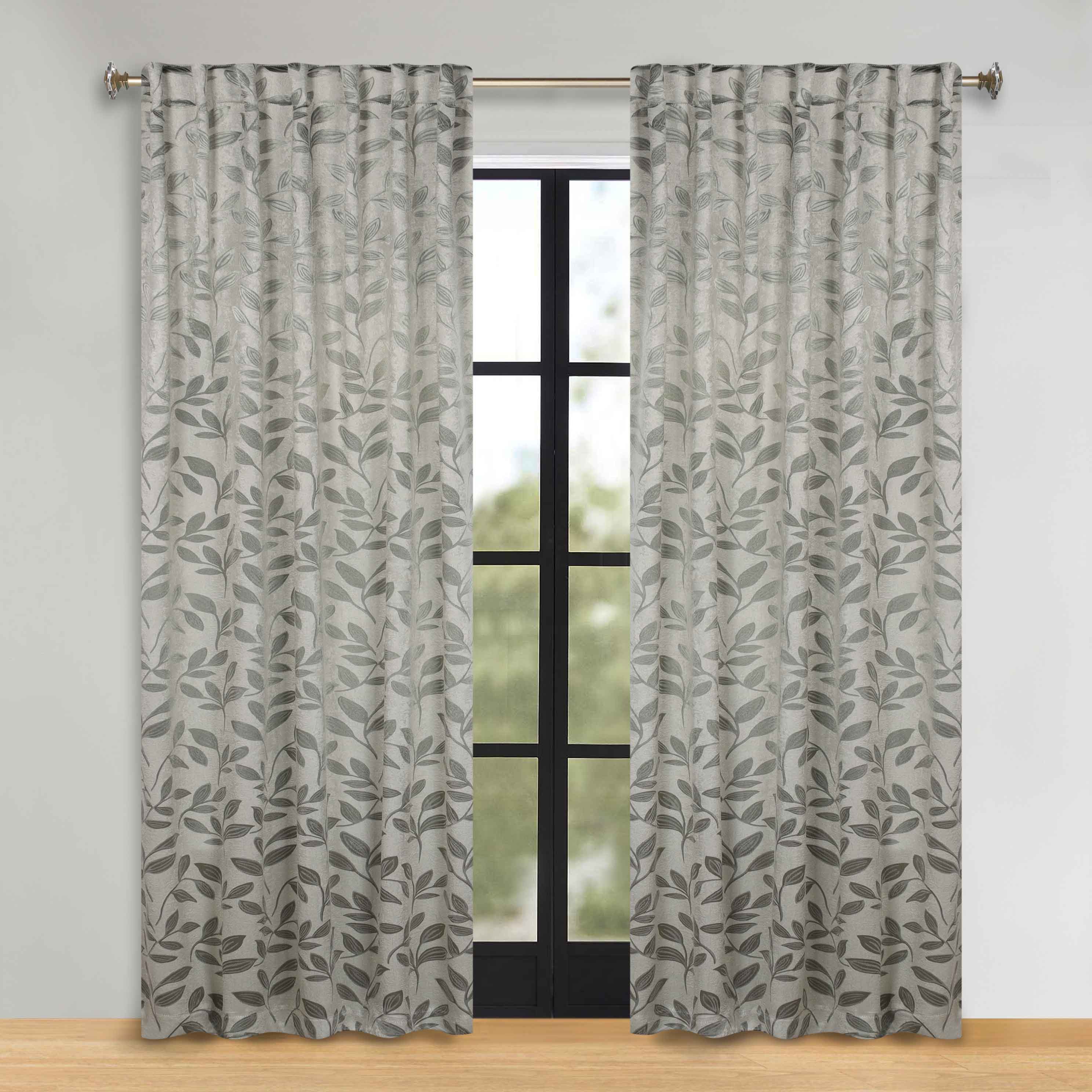 Leaves Room Darkening Back Tabs Blackout Curtain Panels, Set of 2 - Blackout Curtains by Superior