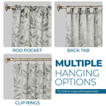 Leaves Room Darkening Back Tabs Blackout Curtain Panels, Set of 2 - Blackout Curtains by Superior