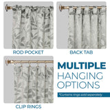 Leaves Room Darkening Back Tabs Blackout Curtain Panels, Set of 2 - Blackout Curtains by Superior