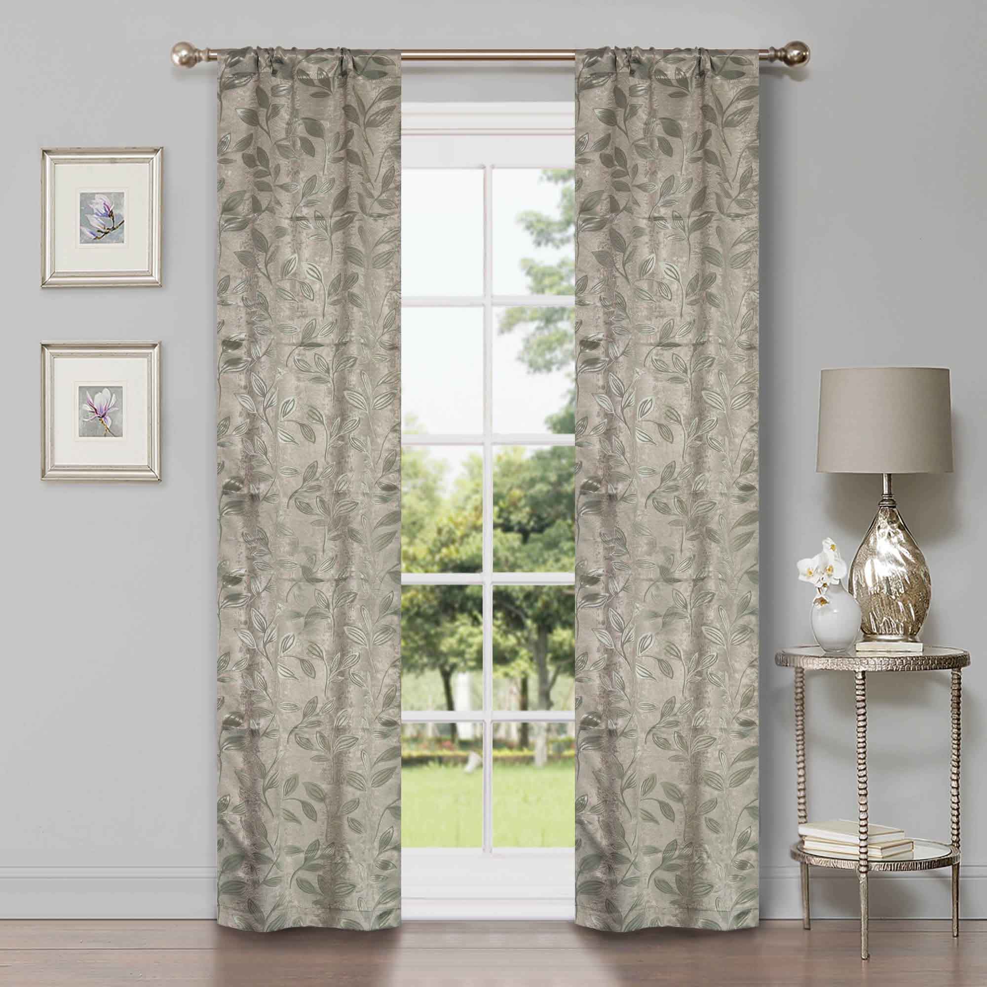 Leaves Room Darkening Washable Blackout Curtain Panels, Set of 2 - Blackout Curtains by Superior