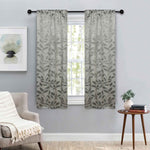 Leaves Room Darkening Washable Blackout Curtain Panels, Set of 2 - Blackout Curtains by Superior