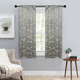 Leaves Room Darkening Washable Blackout Curtain Panels, Set of 2 - Blackout Curtains by Superior